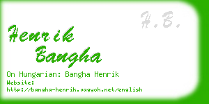 henrik bangha business card